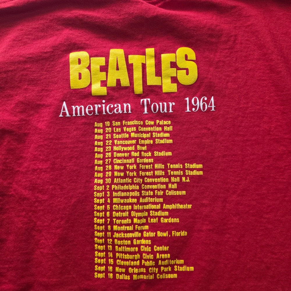 The‎ Beatles American Tour 1964 Graphic T-Shirt Mens Large Red Tee Hanes - Picture 5 of 8